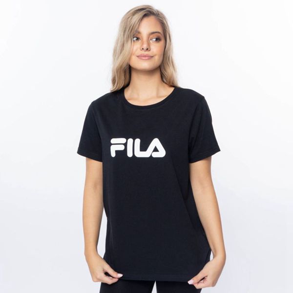 Fila Mono Deckle Women's T-Shirts - Black,NZ 829-68943